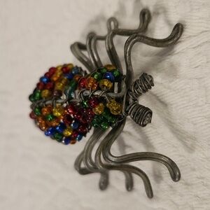 Spider pendant wire wrapped beaded hand made Witchy Goth Whimsigoth